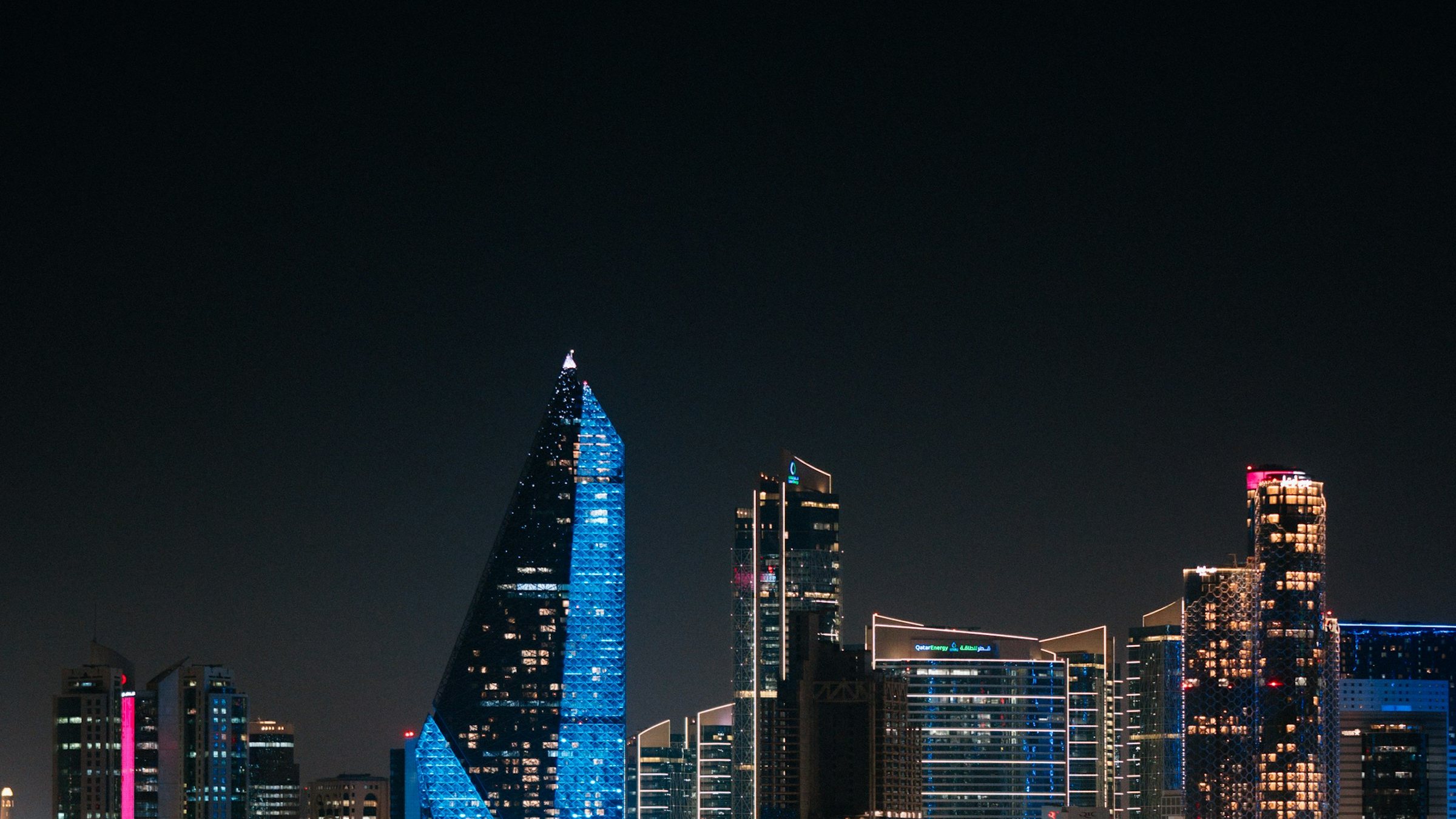 West Bay skyline at night, Doha